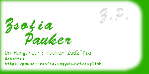 zsofia pauker business card